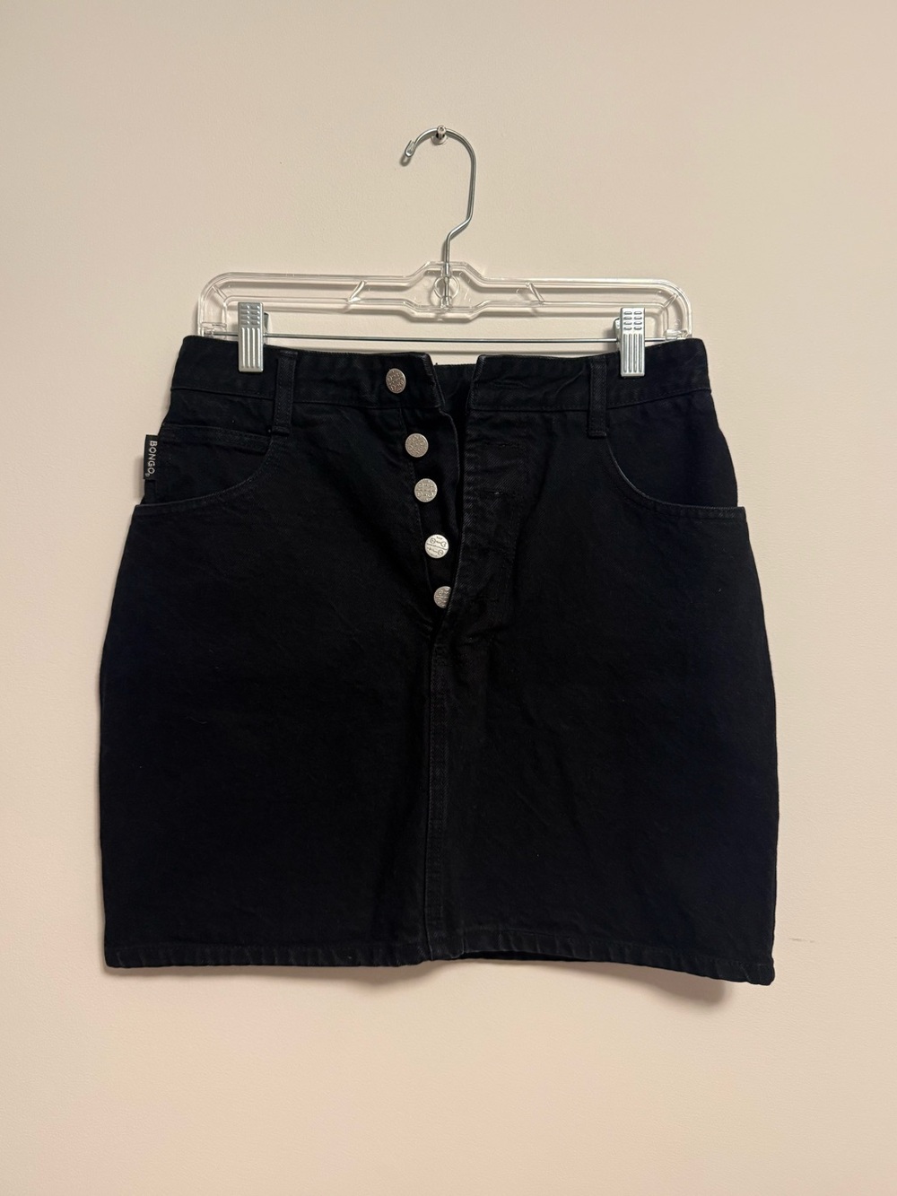 Vintage 90s BONGO Button Black Skirt